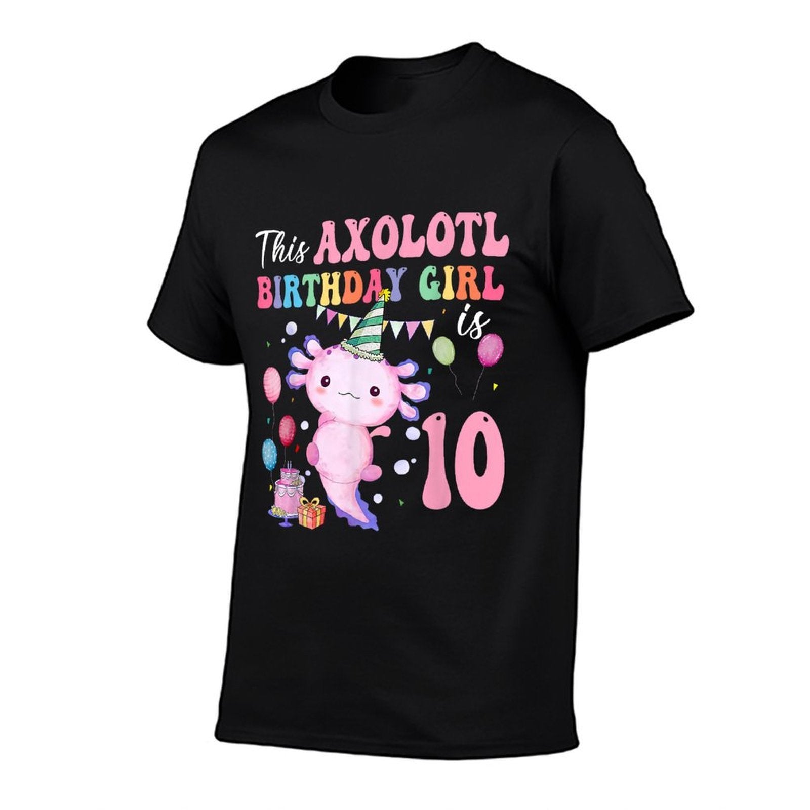 This Axolotl Birthday Girl Is 10 Years Old 10th Bday Party  Durable T-Shirt