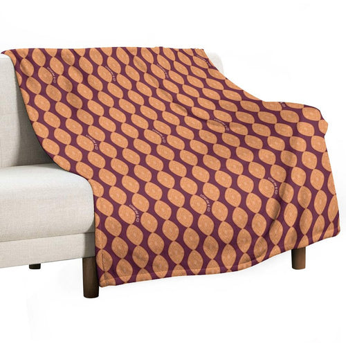 Atomic Blooms - Orange Maroon All-season Throw Blanket