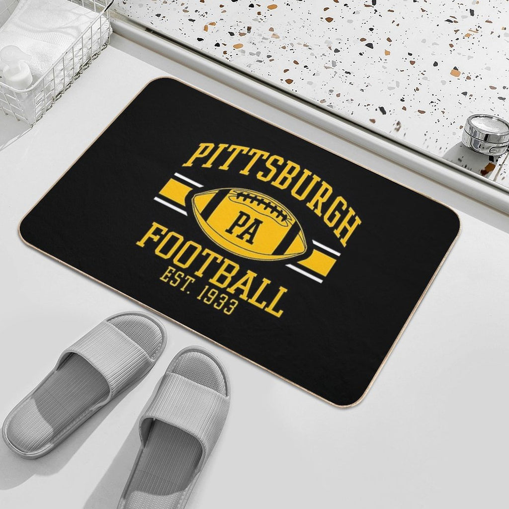 Vintage Pittsburgh Retro Steelers PA Football Team Goalline Sport Lover Gift For Fan  High-Traffic Bath Mat