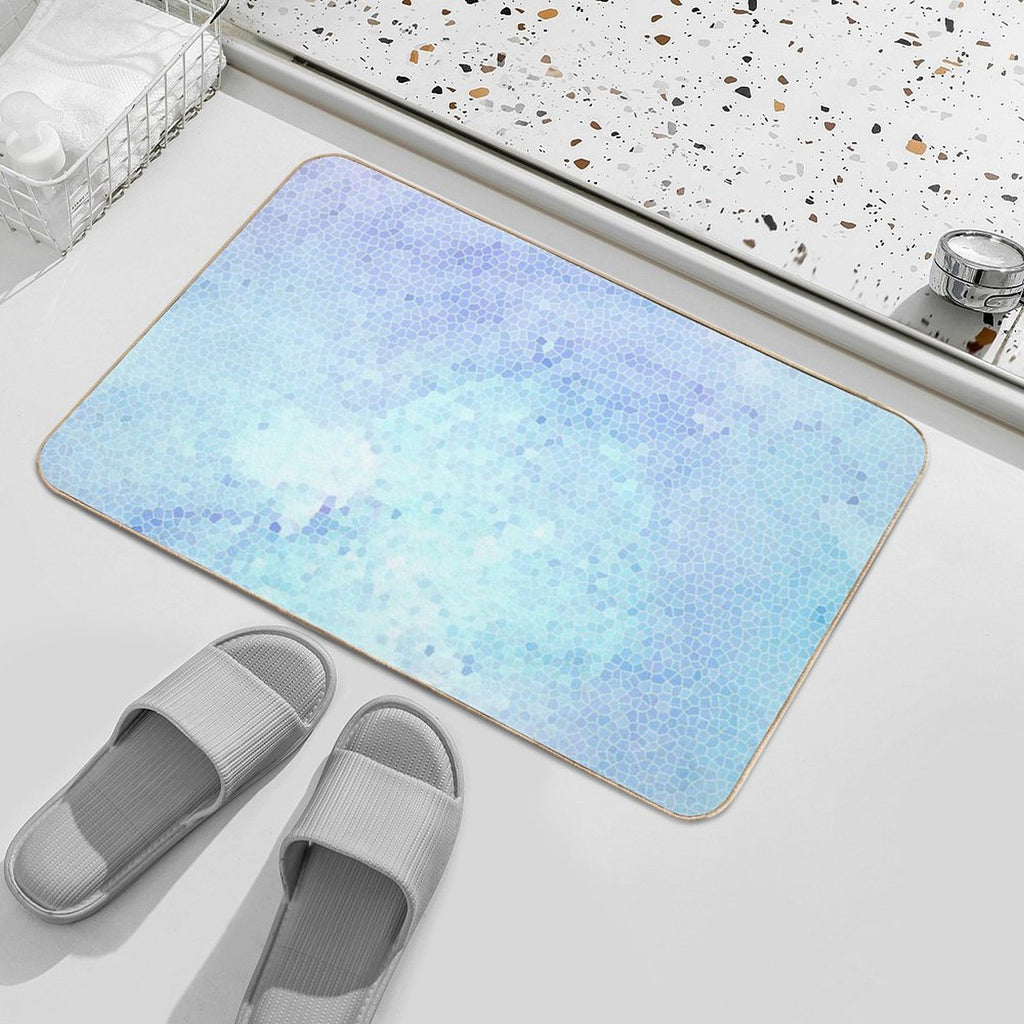 Periwinkle Modern Mosaic  Toxin-Free Bath Mat