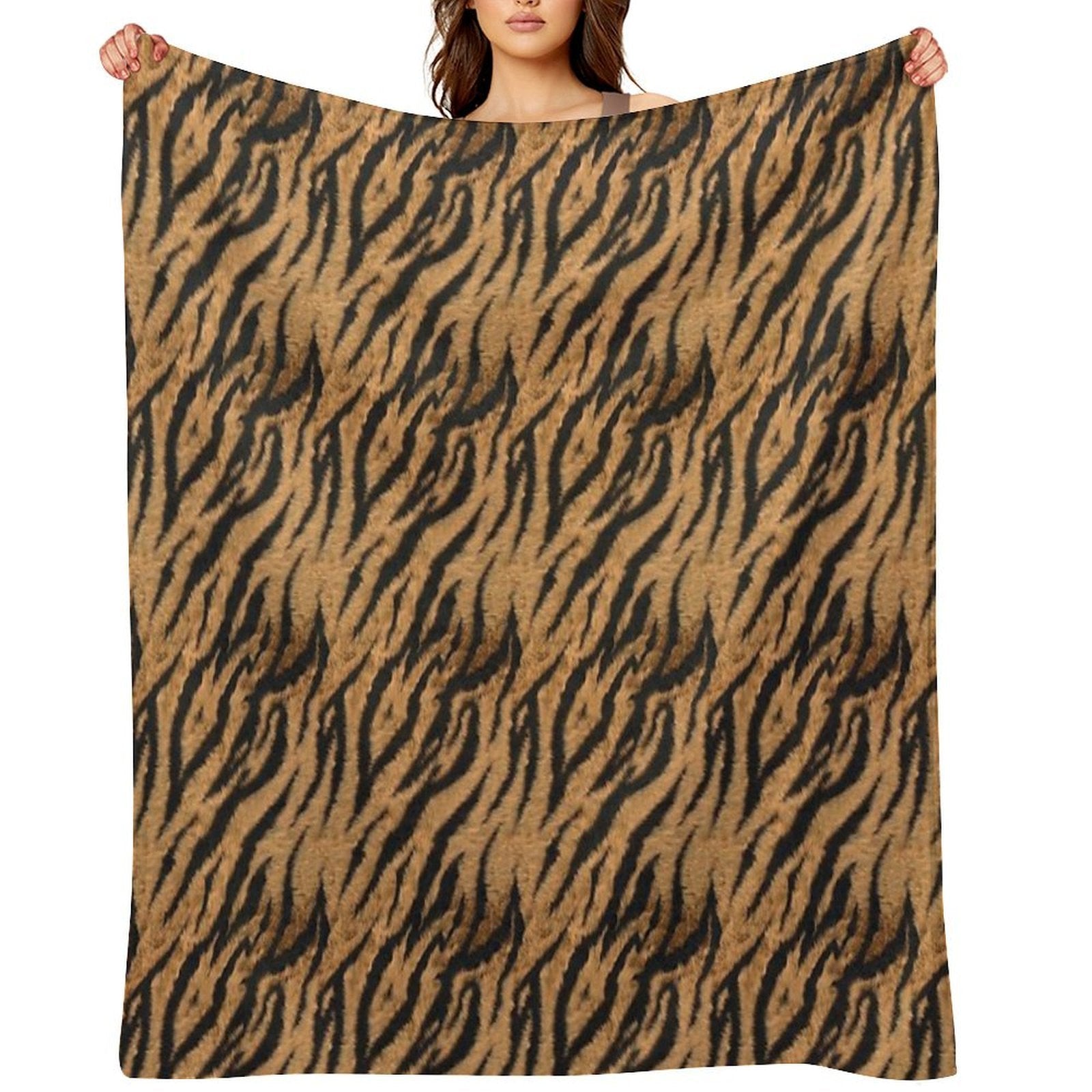 Tiger Print Multi-functional Throw Blanket