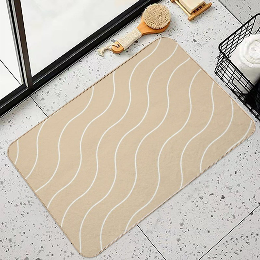 Cute Brown Squiggly Lines Aesthetic Items  Multi-Purpose Bath Mat