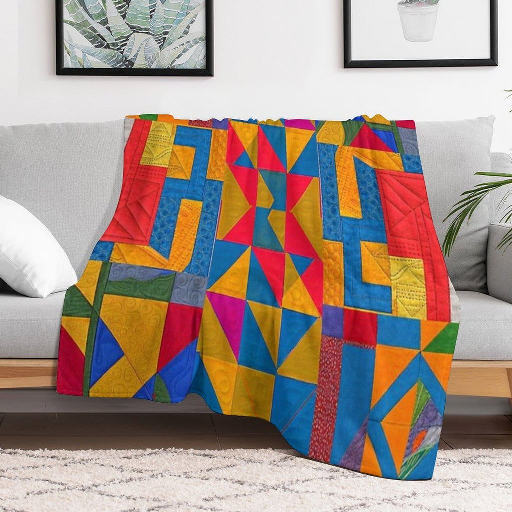 Vivid Color Patchwork Anti-pilling Throw Blanket