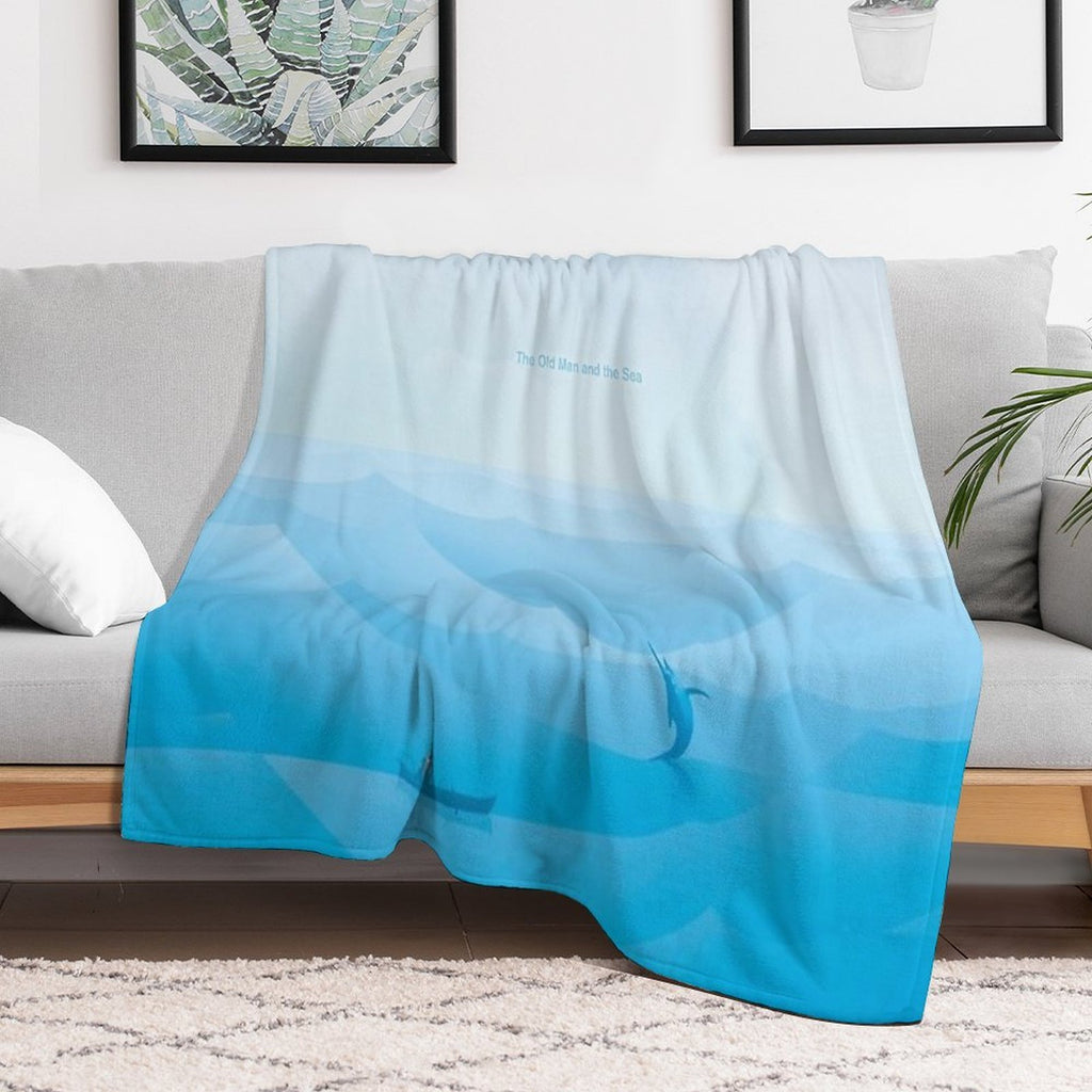 Ernest Hemingway - The Old Man And The Sea Literary Art for Book Lovers Velvety-soft Throw Blanket