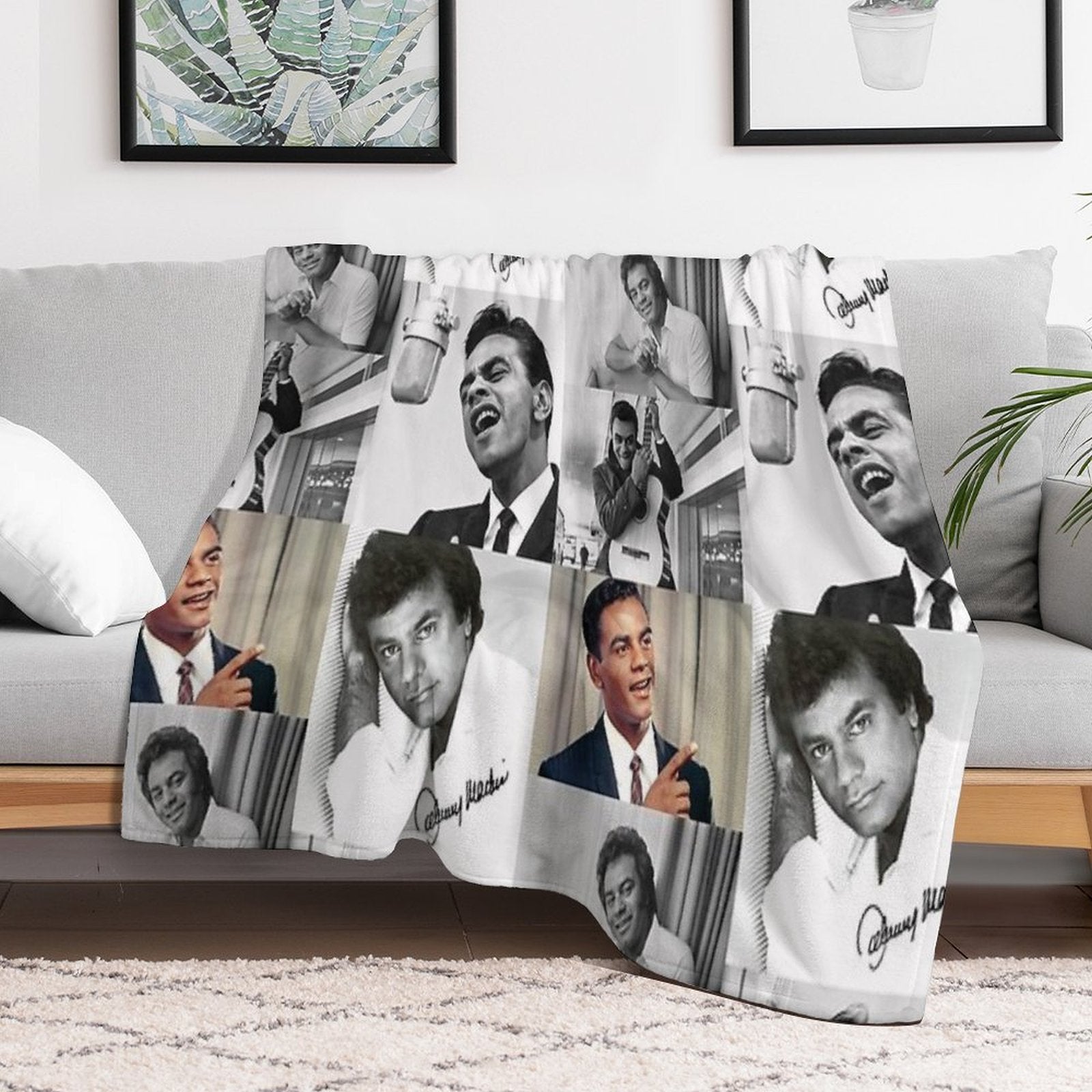 Johnny Mathis Collage Plush Throw Blanket