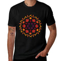 Autumn Sun Fall Sun Colorful Fall Leaves Sun Pattern  Polyester Blend T-Shirt