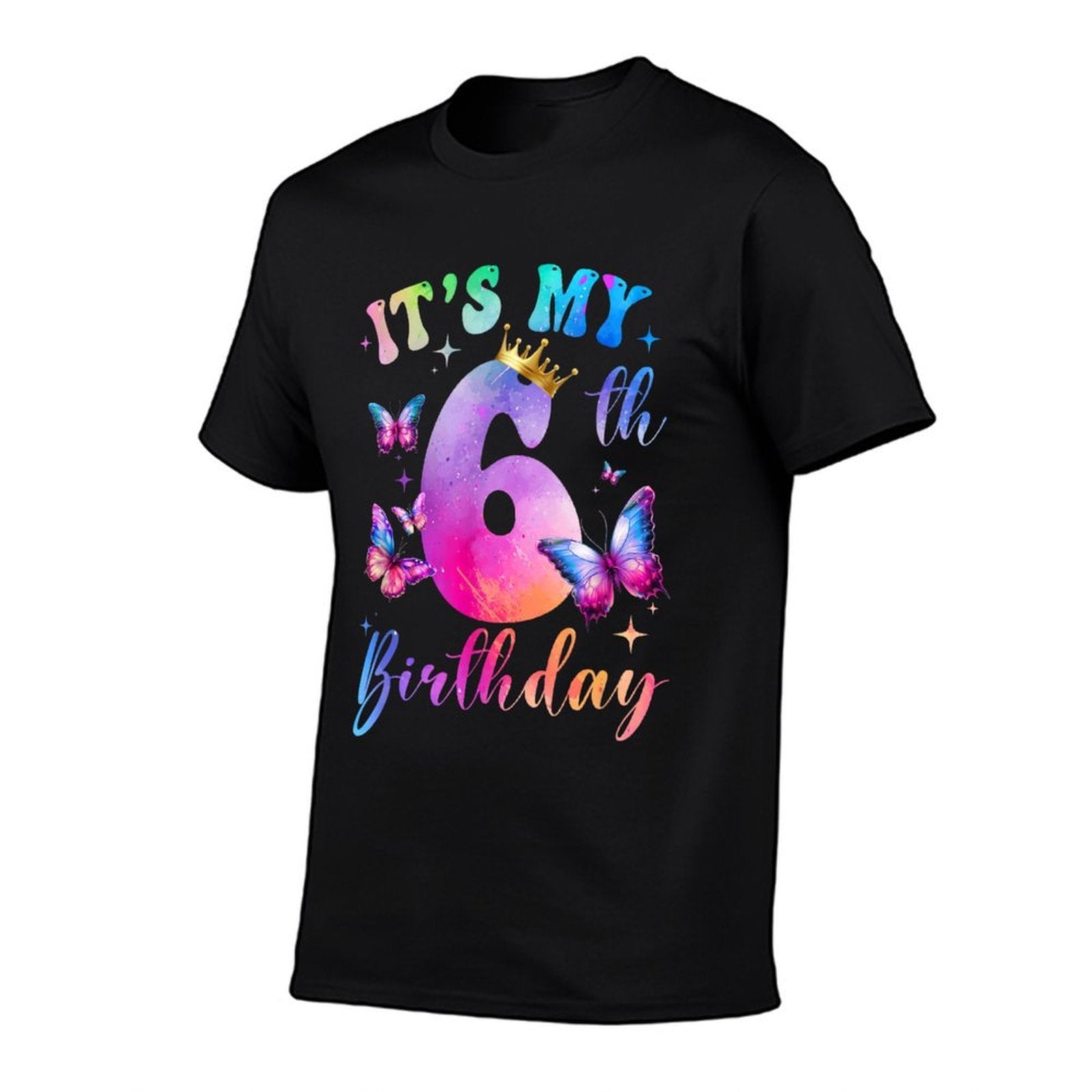 Its My 6Th Birthday Girls Butterfly Theme Party 6 Year Old  Summer-ready Fabric T-Shirt