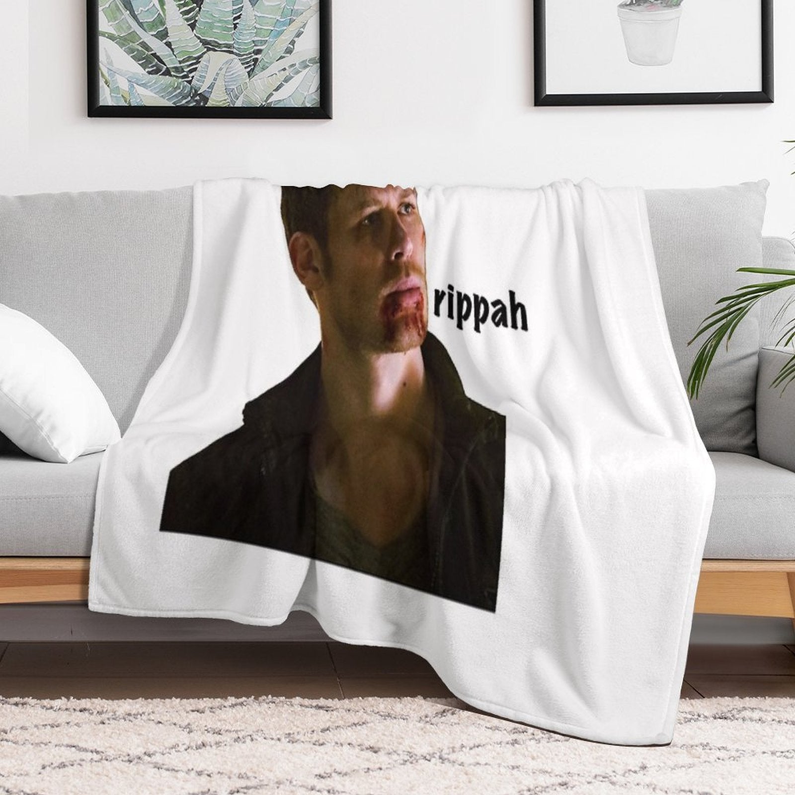 Klaus Mikaelson “rippah” Sustainable Throw Blanket