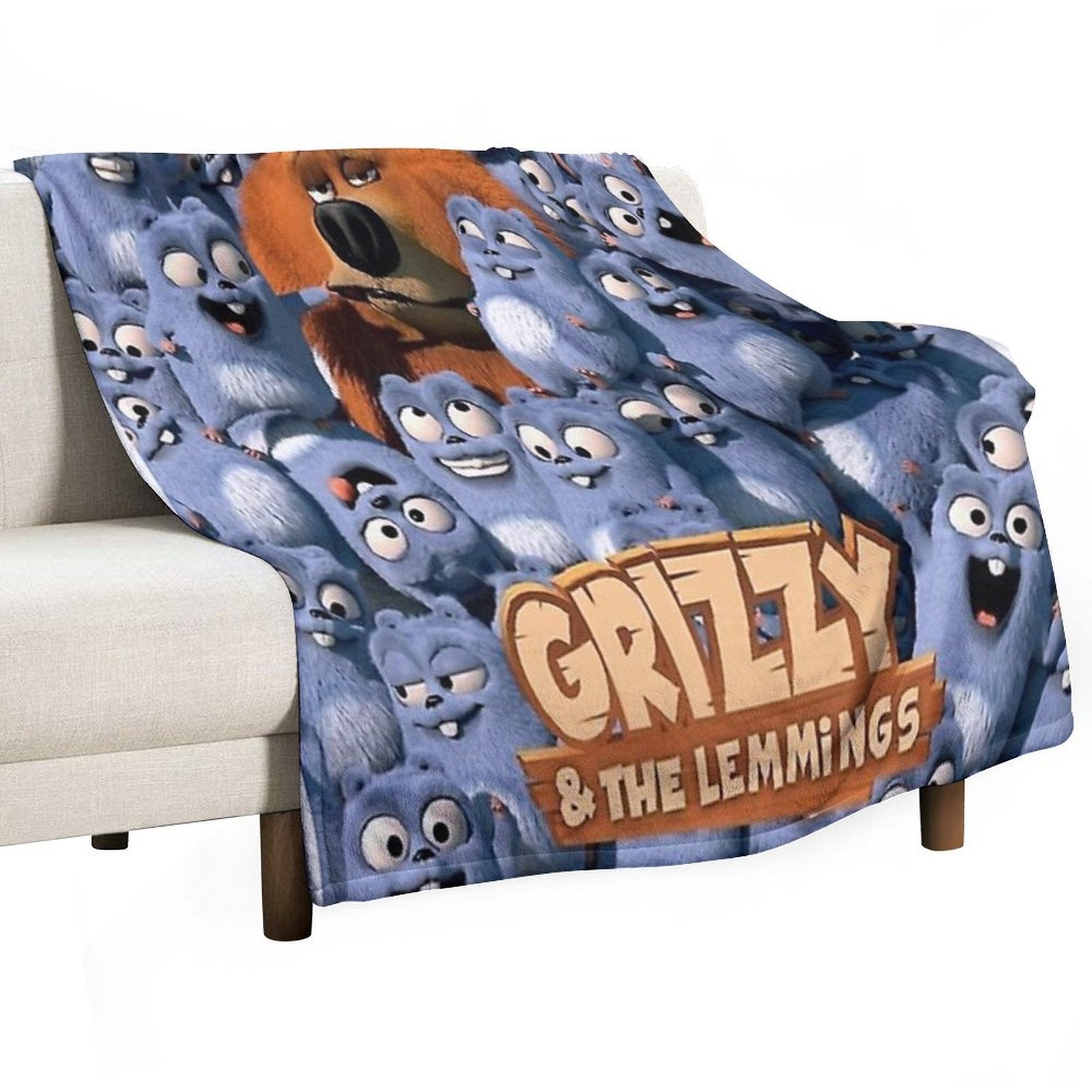 Grizzy And The Lemmings Shrink-resistant Throw Blanket