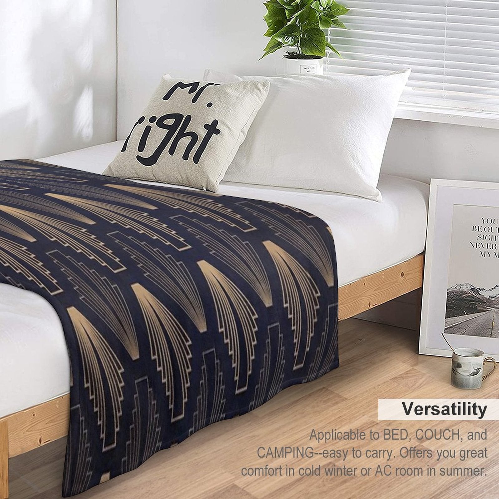 Art Deco Plush Throw Blanket