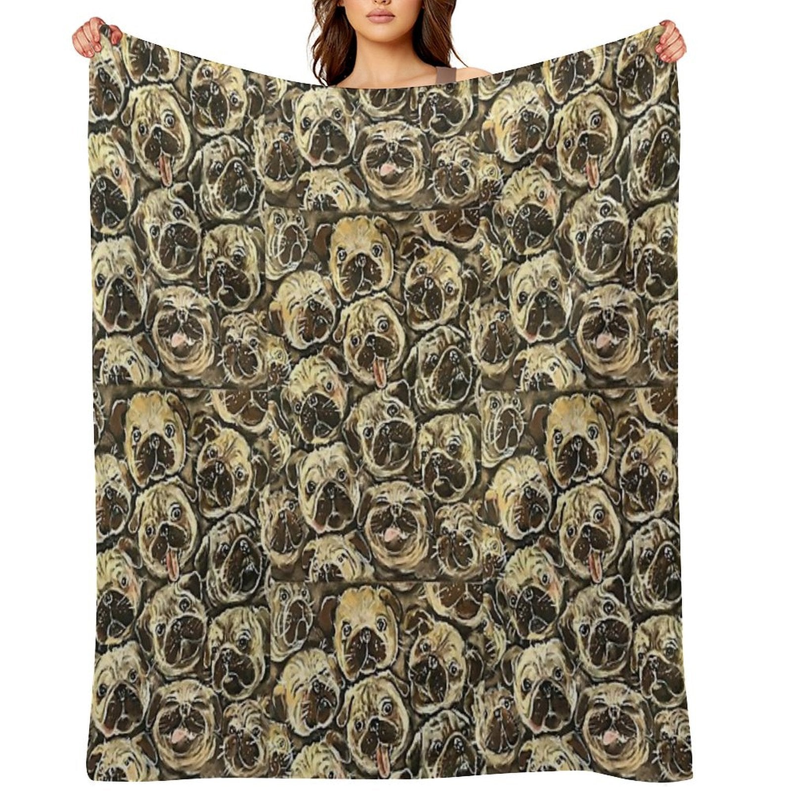Pile Of Pugs  Pug Dog  Pug Lovers  Pug Mom  Pug Dads  Puppy Pug Quick-dry Throw Blanket