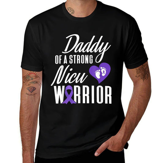 Prematurity Awareness Daddy Nicu Warrior Preemie Dad  Eco-friendly Material T-Shirt