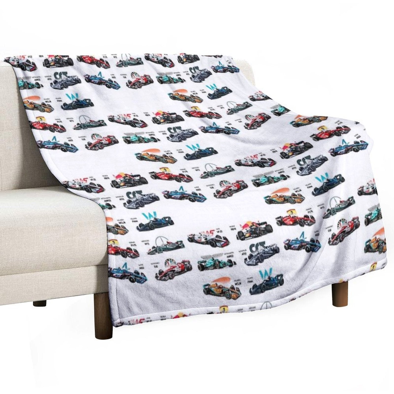 F1 All Cars 2022 Shrink-resistant Throw Blanket