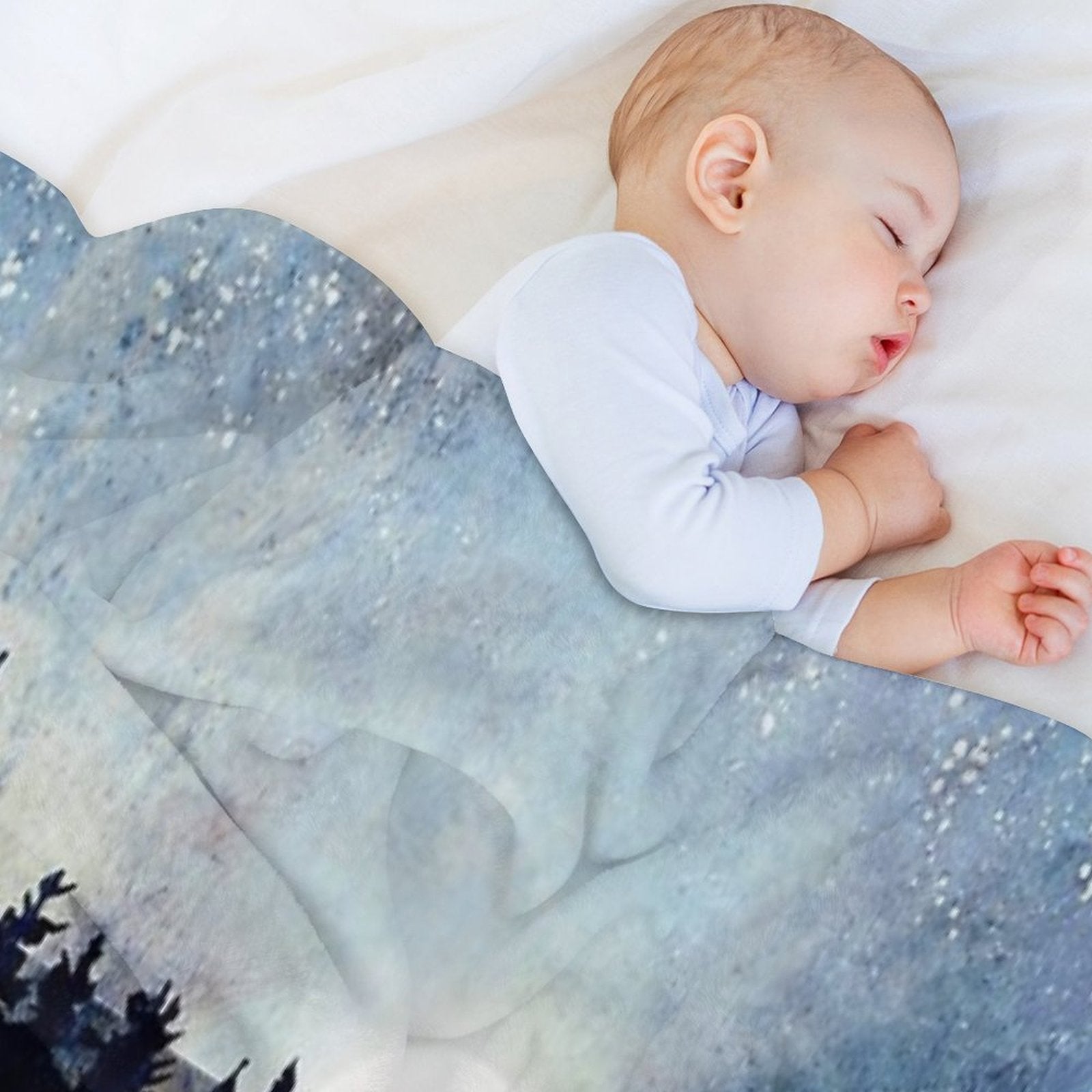 Autumn Moon Reflection Eco-conscious Throw Blanket