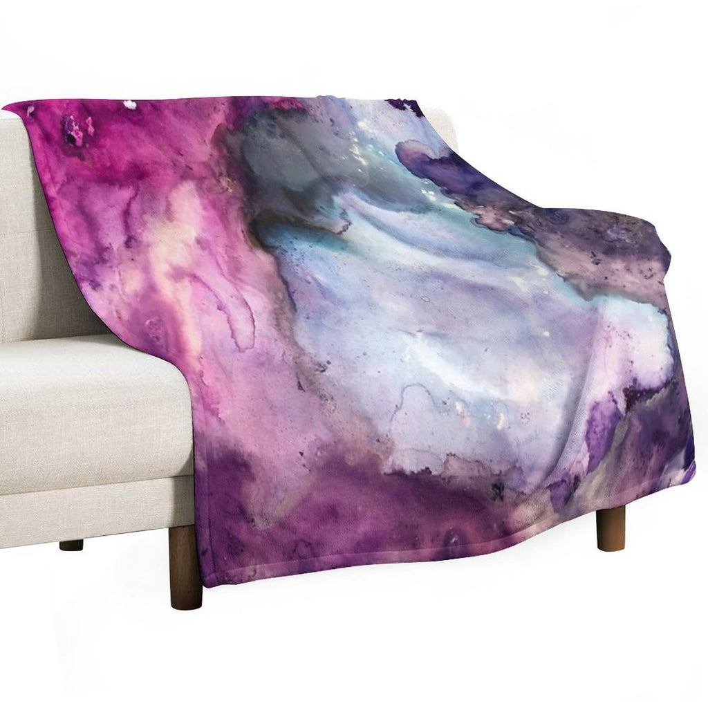 Purple Fusion - Mixed Media Painting Premium Throw Blanket
