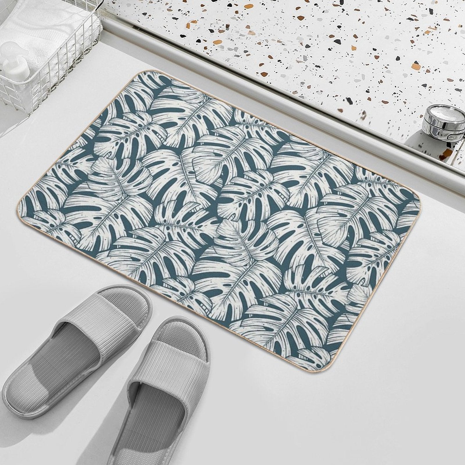 Monstera  Plants Pattern  Paradise Nature  Tropical Vibes  Jungle Pattern  Multi-Purpose Bath Mat