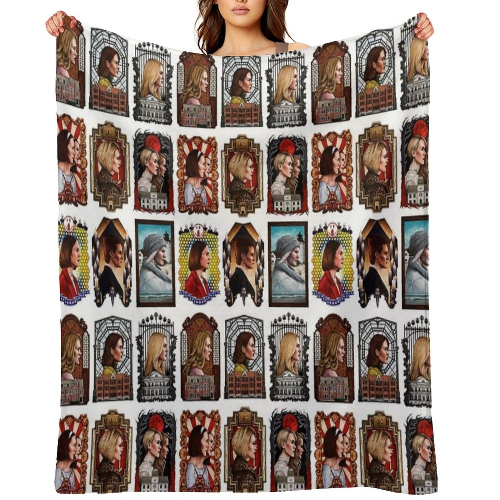 The Queen of Horror Story Shrink-resistant Throw Blanket