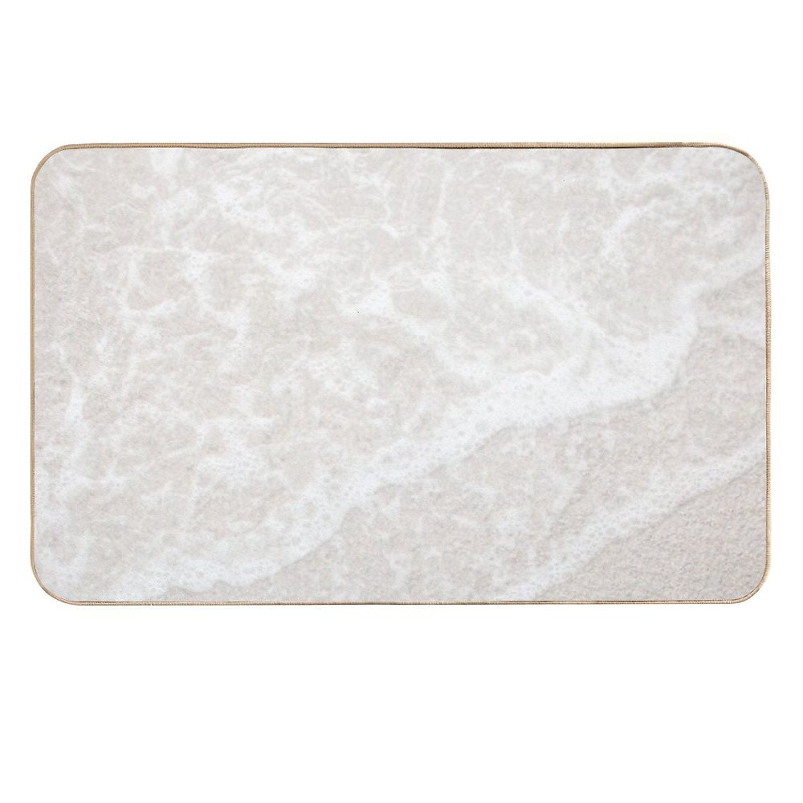 Beige And White Sand Beach  Long-Lasting Bath Mat