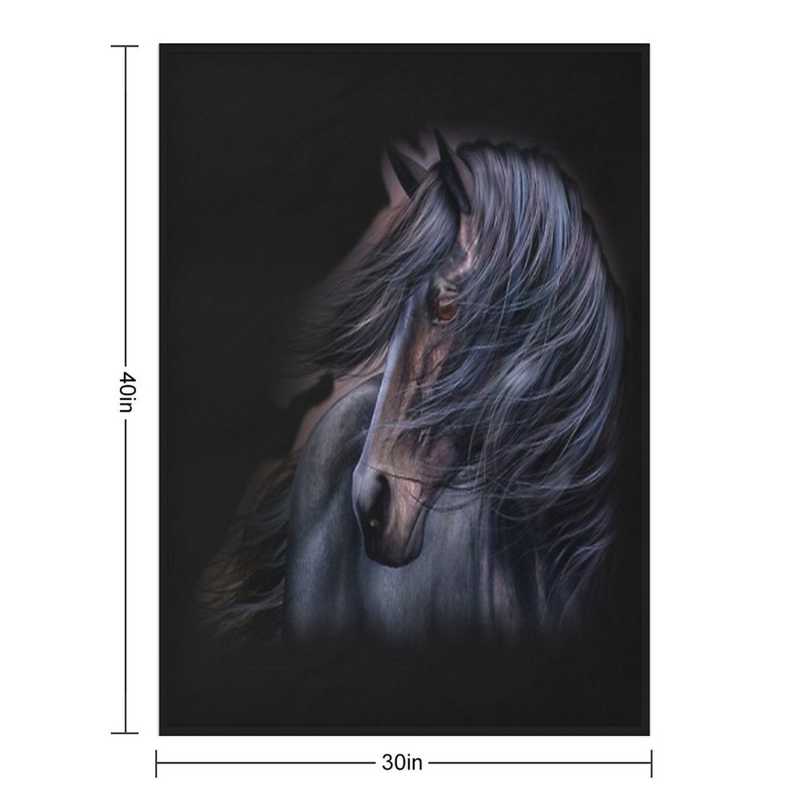 The Black Horse Machine-washable Throw Blanket
