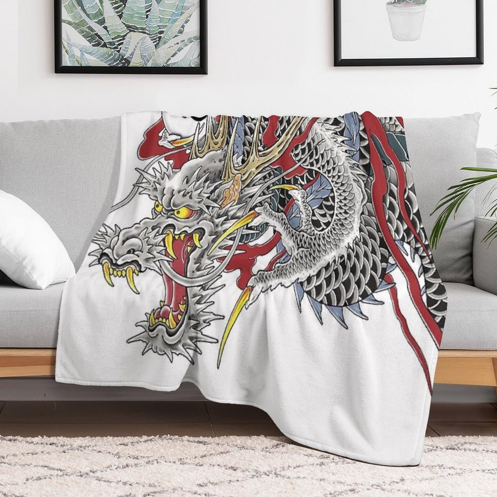 Kazuma Kiryu Dragon Tattoo Horizontal Premium Throw Blanket