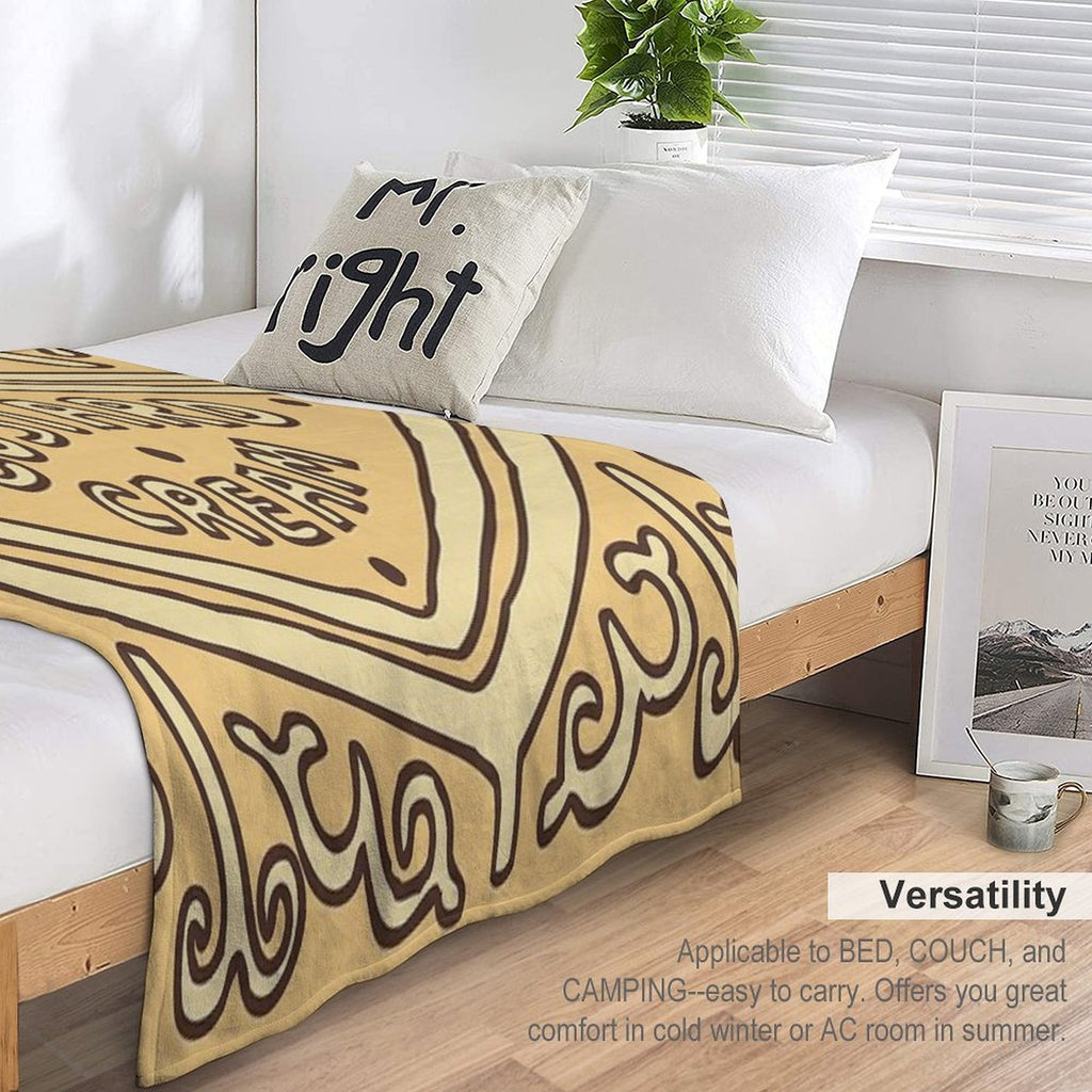 Custard Cream British Biscuit Comfort Throw Blanket