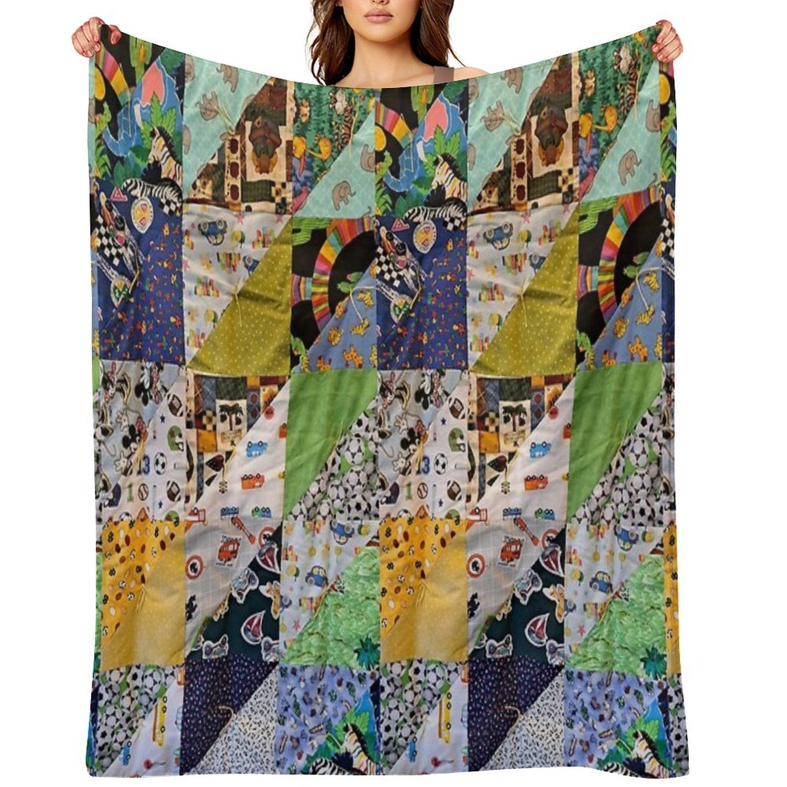 Kids Colorful Animal Funky And Fun Travel-friendly Throw Blanket