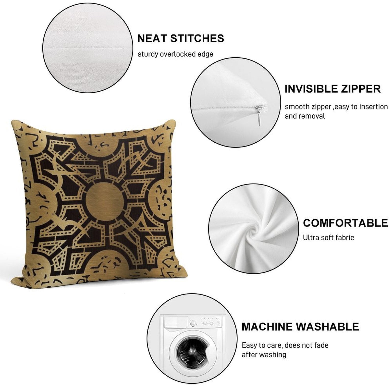 Lament Configuration Side D Soft High-Density Material Throw Pillow