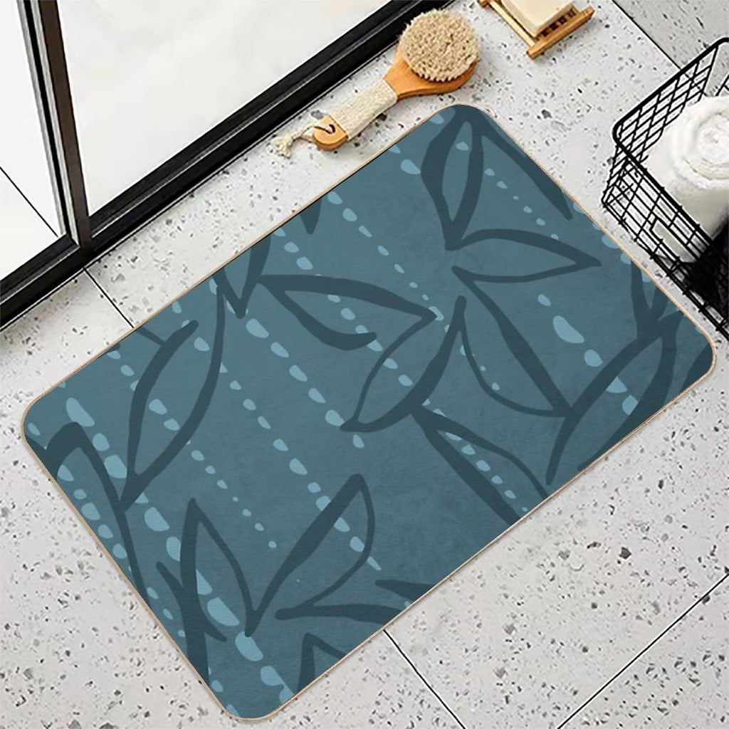 Teal Flowers  Toxin-Free Bath Mat
