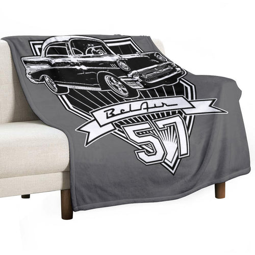 57 Chevy Belair Easy Care Throw Blanket
