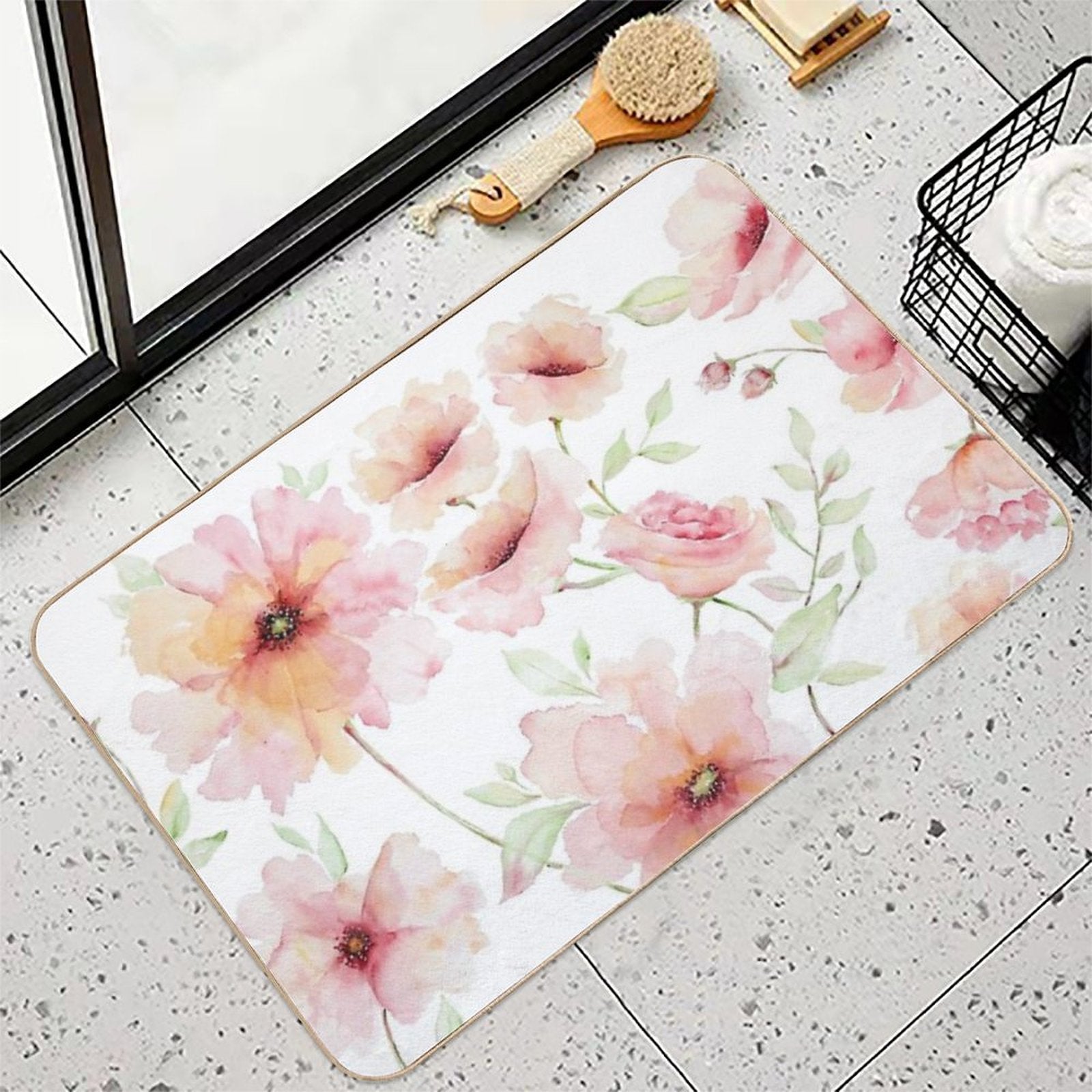 Summer Blush Florals C  Versatile Bath Mat