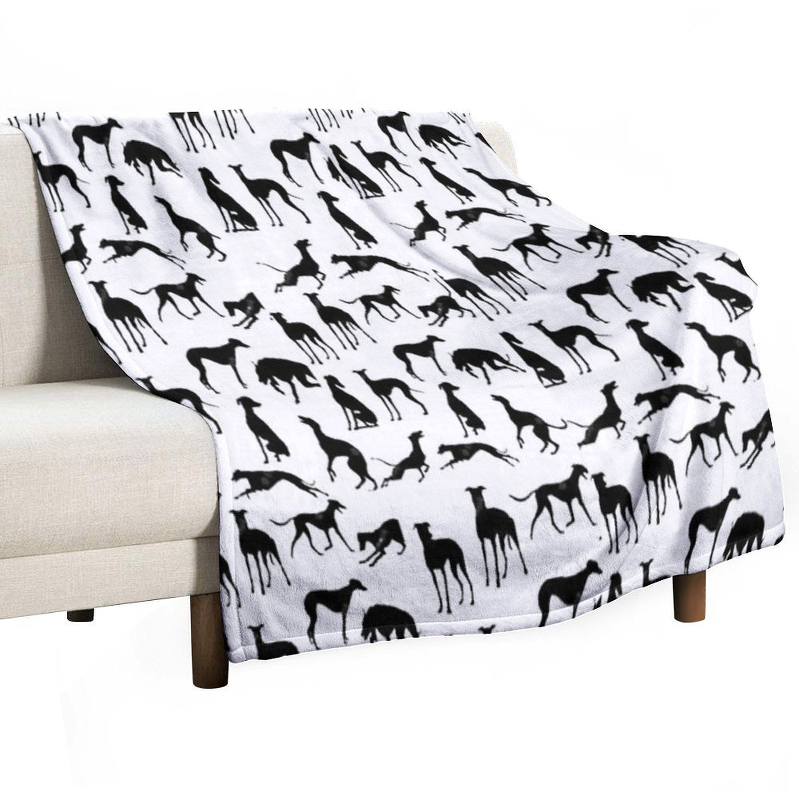 Beautiful Greyhound Semaphore with Hand Drawn Shrink-resistant Throw Blanket