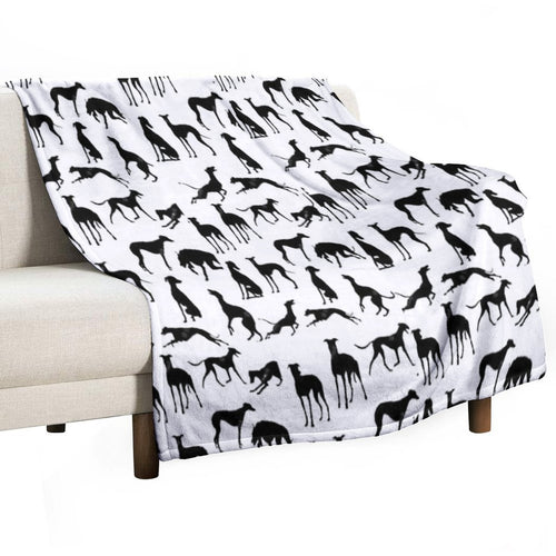 Beautiful Greyhound Semaphore with Hand Drawn Shrink-resistant Throw Blanket
