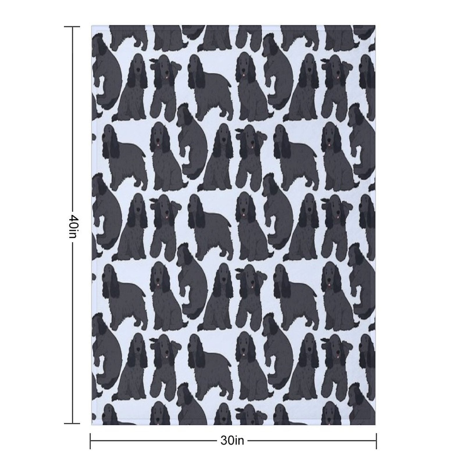 Cute Black English Cocker Spaniel Dog Pattern Gift-ready Throw Blanket