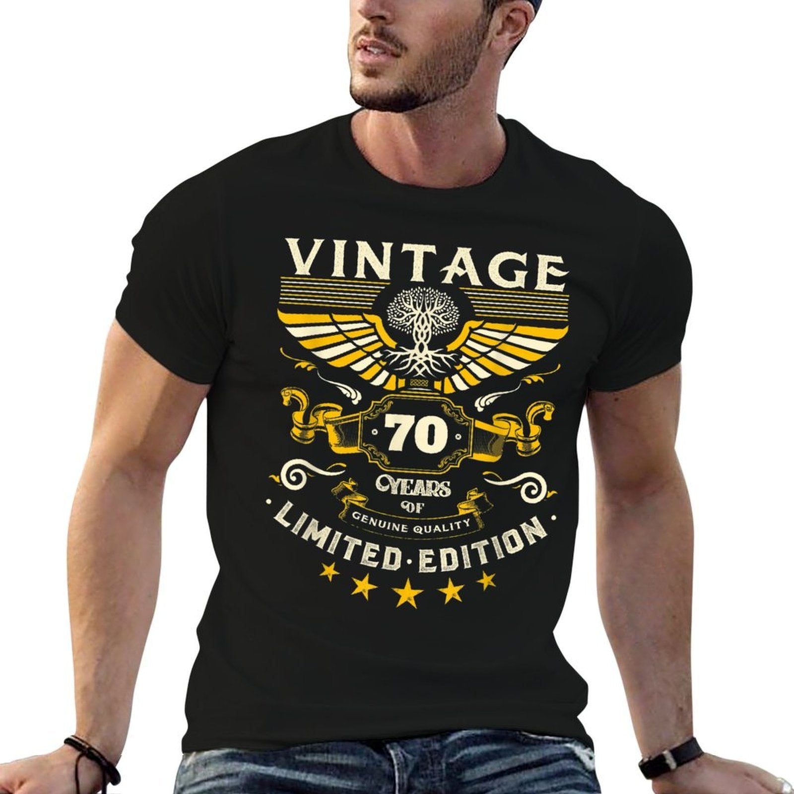 Mens Turning 70 Birthday Decorations for Men 70th Birthday  Eco-friendly Material T-Shirt