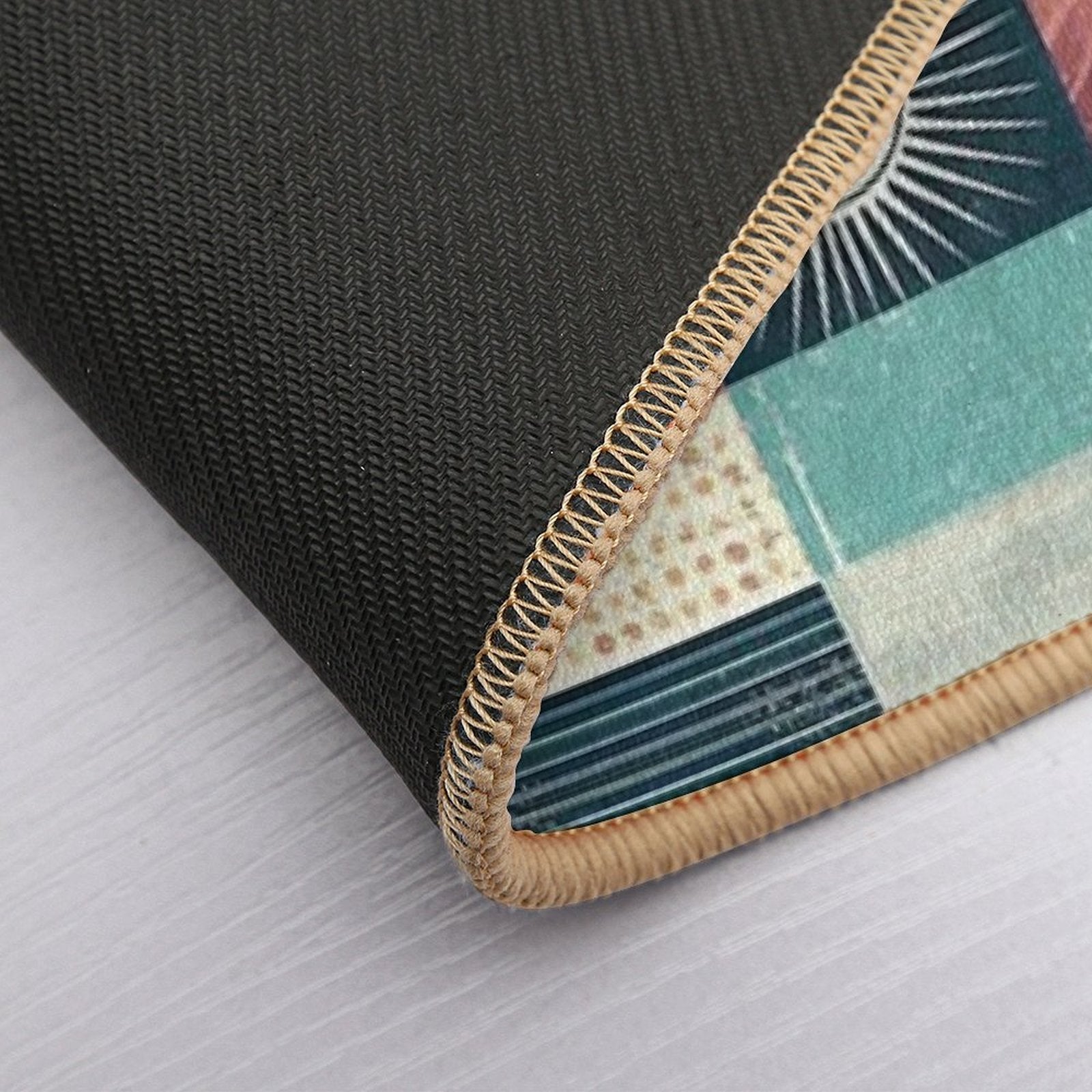 Retro Sixties Patchwork, Sun And The Ocean  Toxin-Free Bath Mat