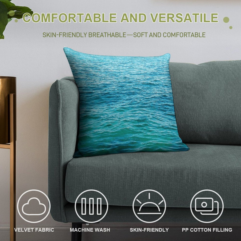 Turquoise Ocean Soft Gift Ready Throw Pillow