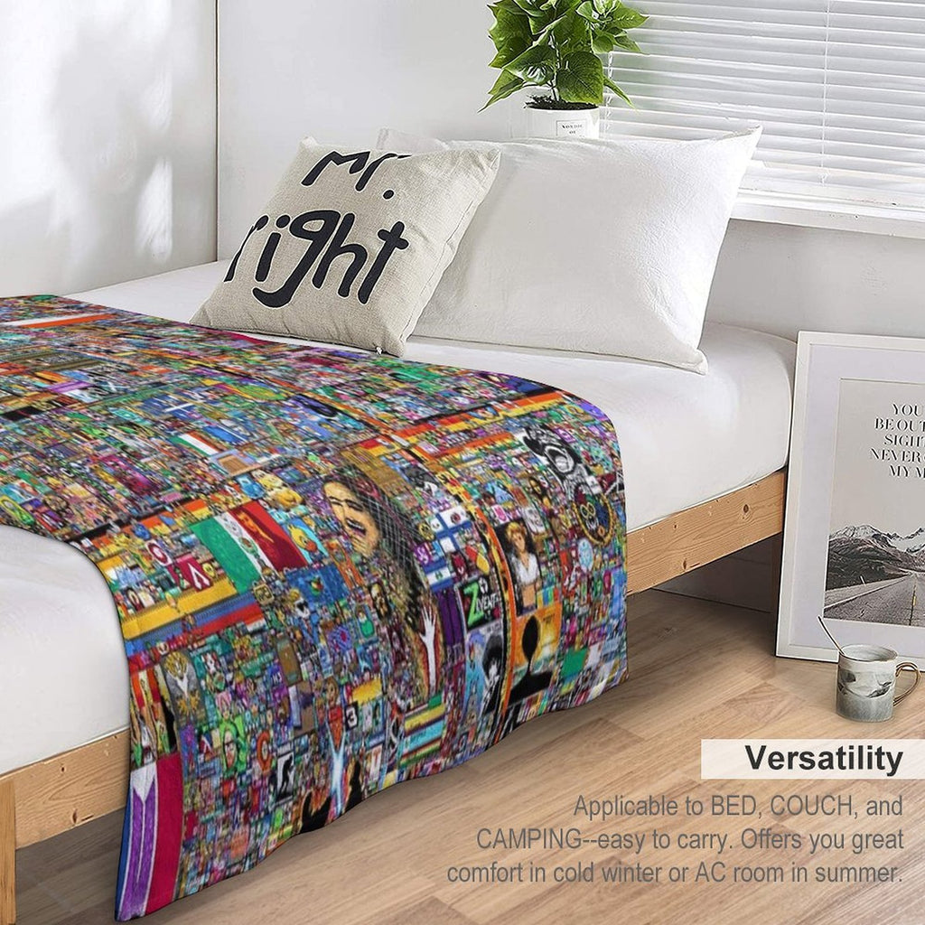 R Place Pixel Art Travel-friendly Throw Blanket