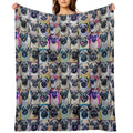 Pugs (Tiled Pattern) Eco-conscious Throw Blanket