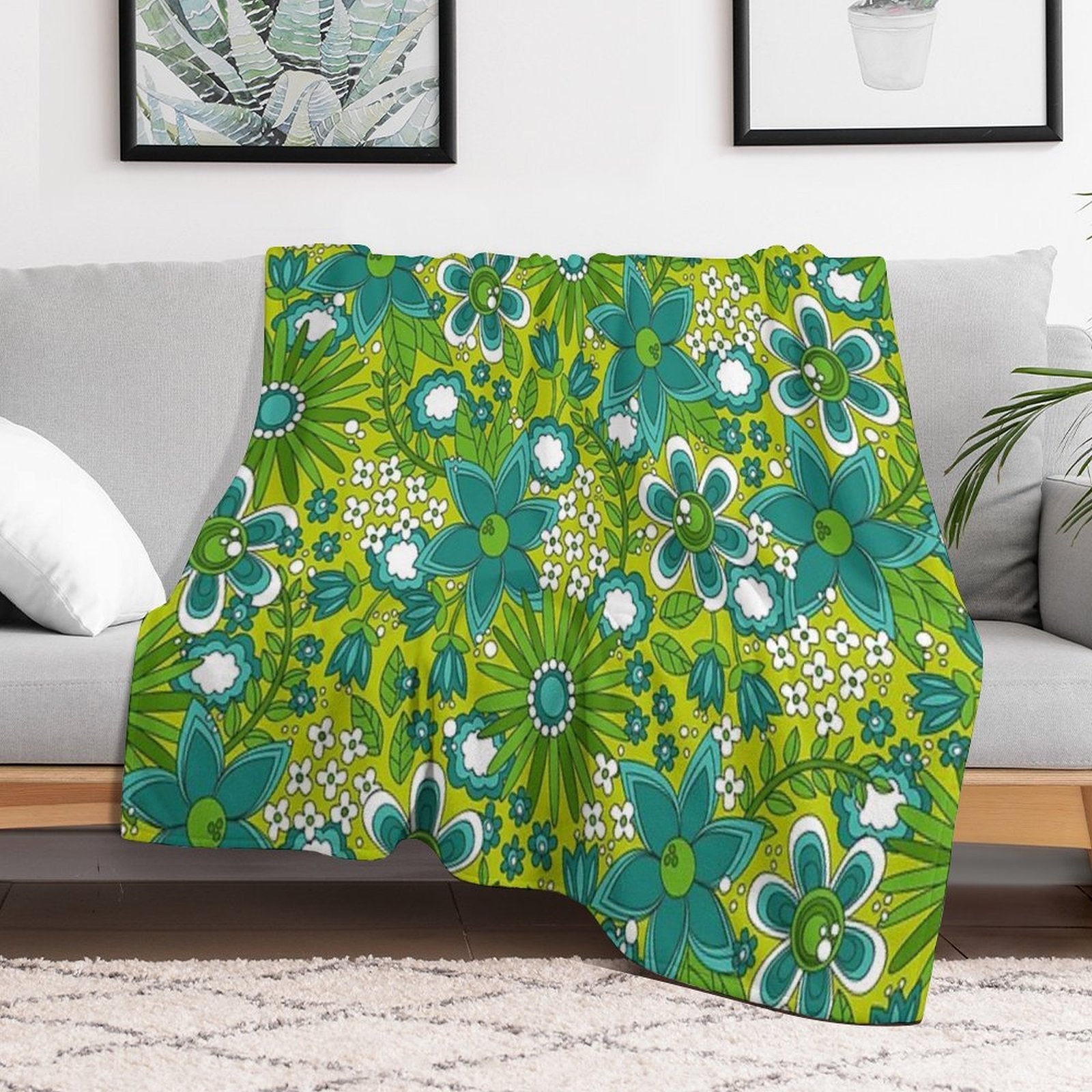 Peace, Love And Flowers Comfort Throw Blanket