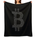Bitcoin Binary Black Premium Throw Blanket
