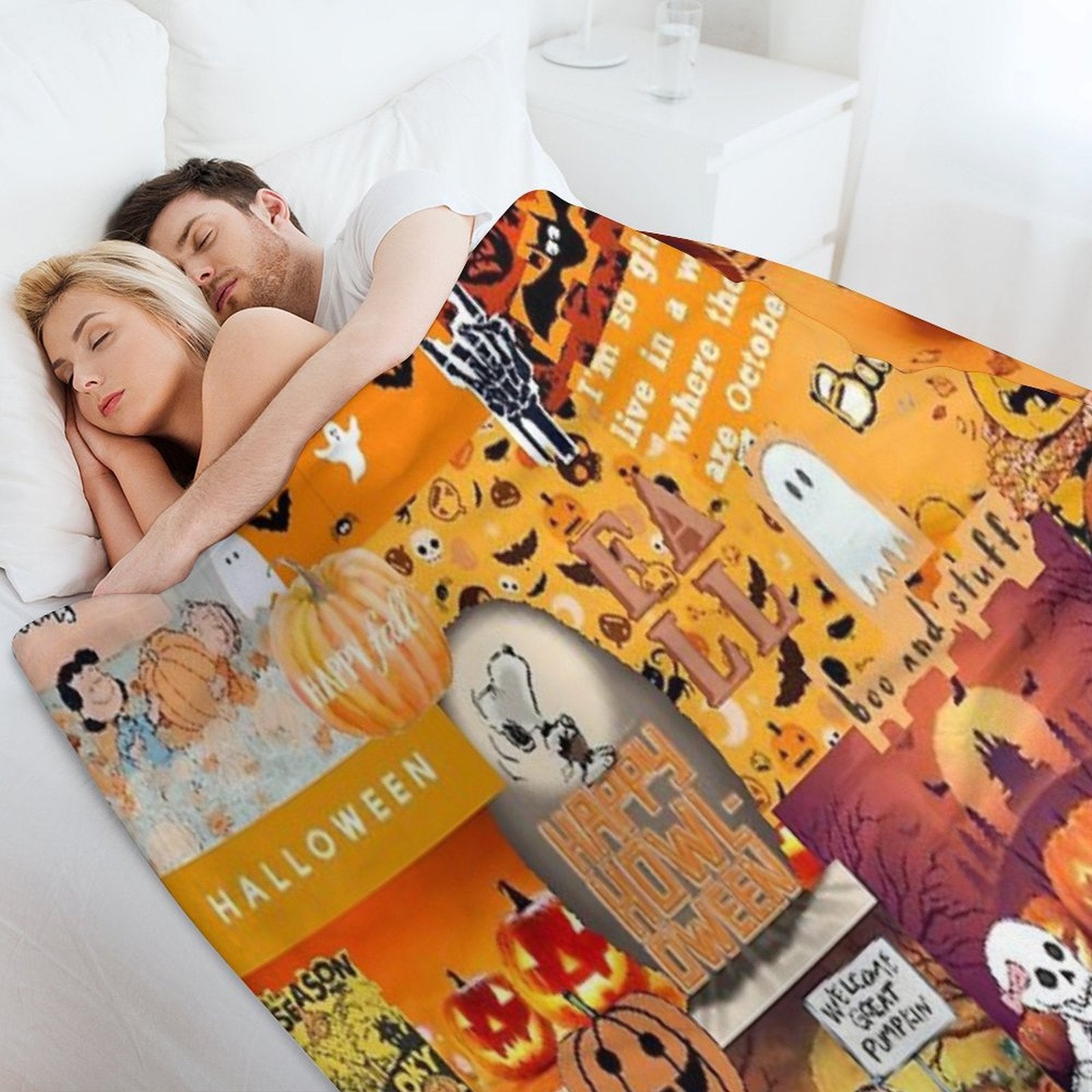 Halloween Collage Anti-pilling Throw Blanket