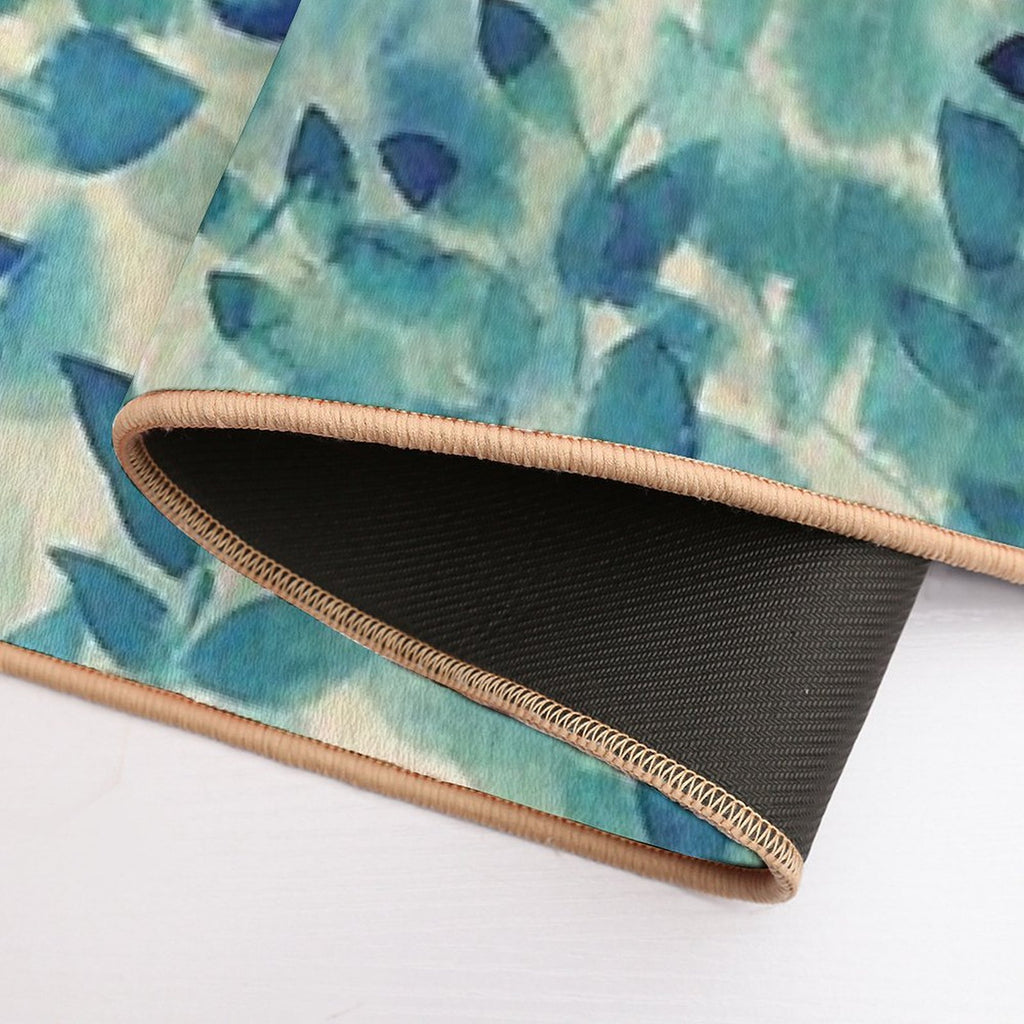 Warm Blue Forest  Easy Maintenance Bath Mat