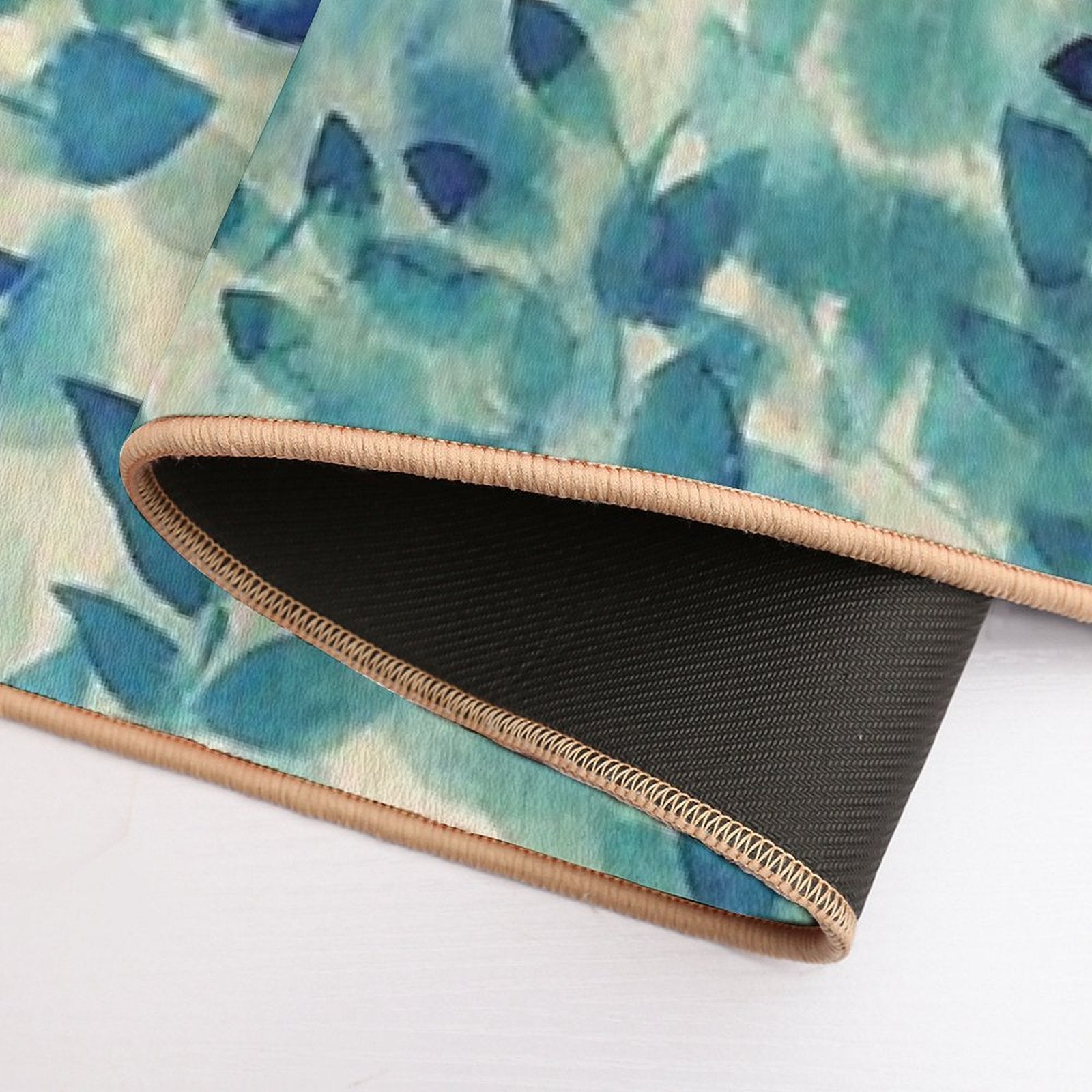 Warm Blue Forest  Easy Maintenance Bath Mat