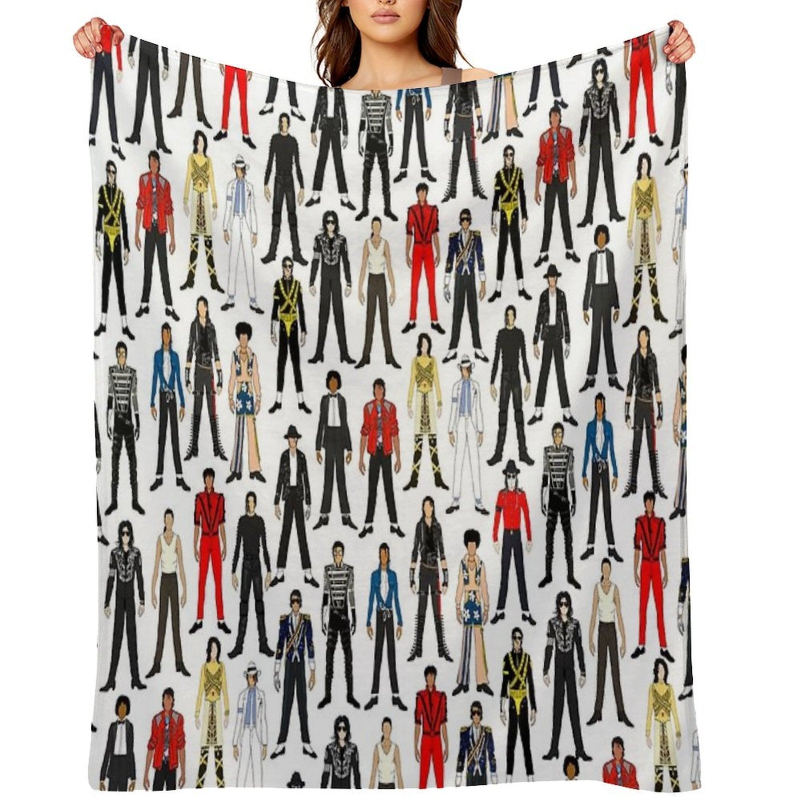 Outfits of King Jackson Pop Music Fashion Velvety-soft Throw Blanket