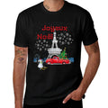 Paris Eiffel Tower Christmas Tree Red Truck Joyeux Noël Gift  Heathered Texture T-Shirt