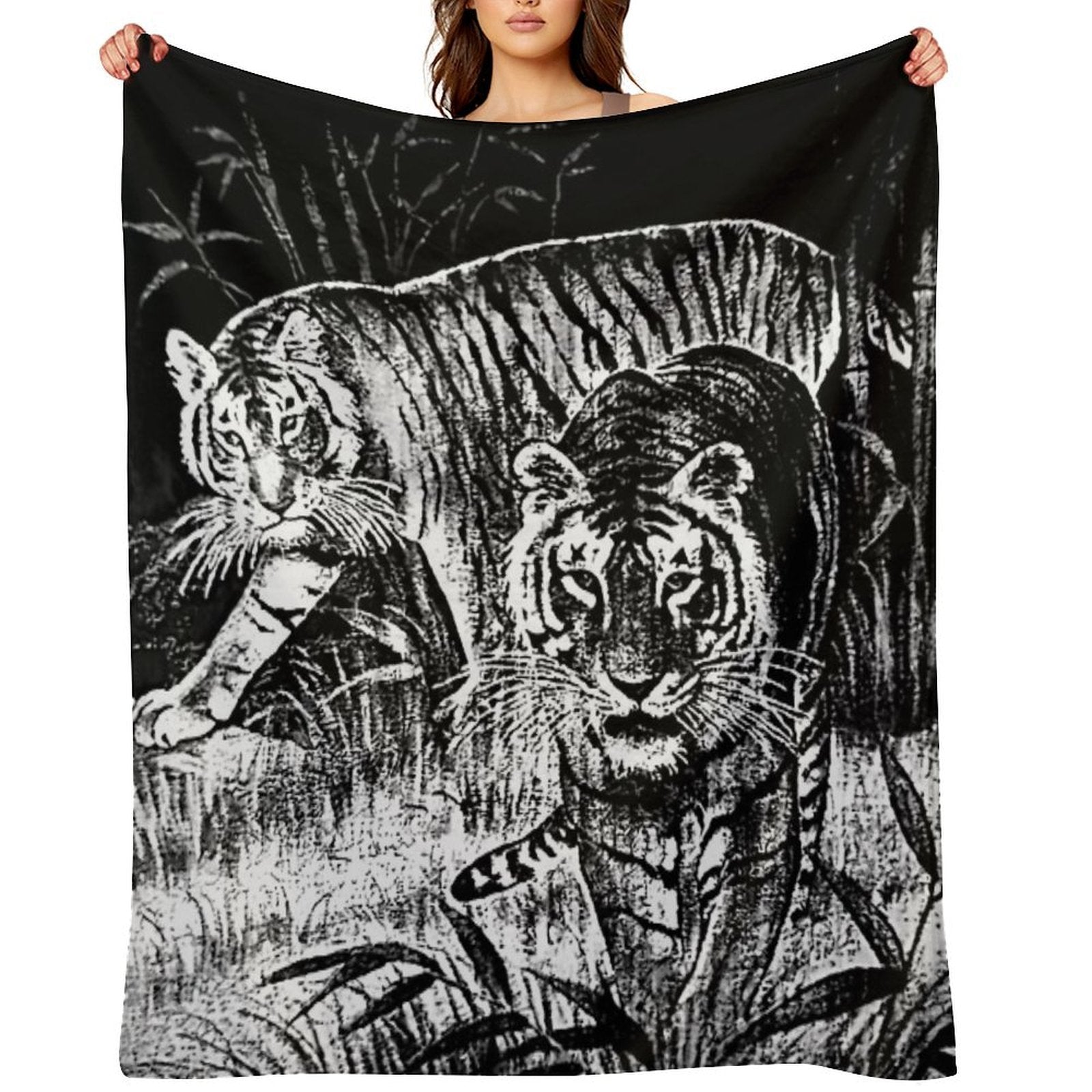 Cobija Del Tigre Mexican Blanket Tiger Meme Plush Throw Blanket