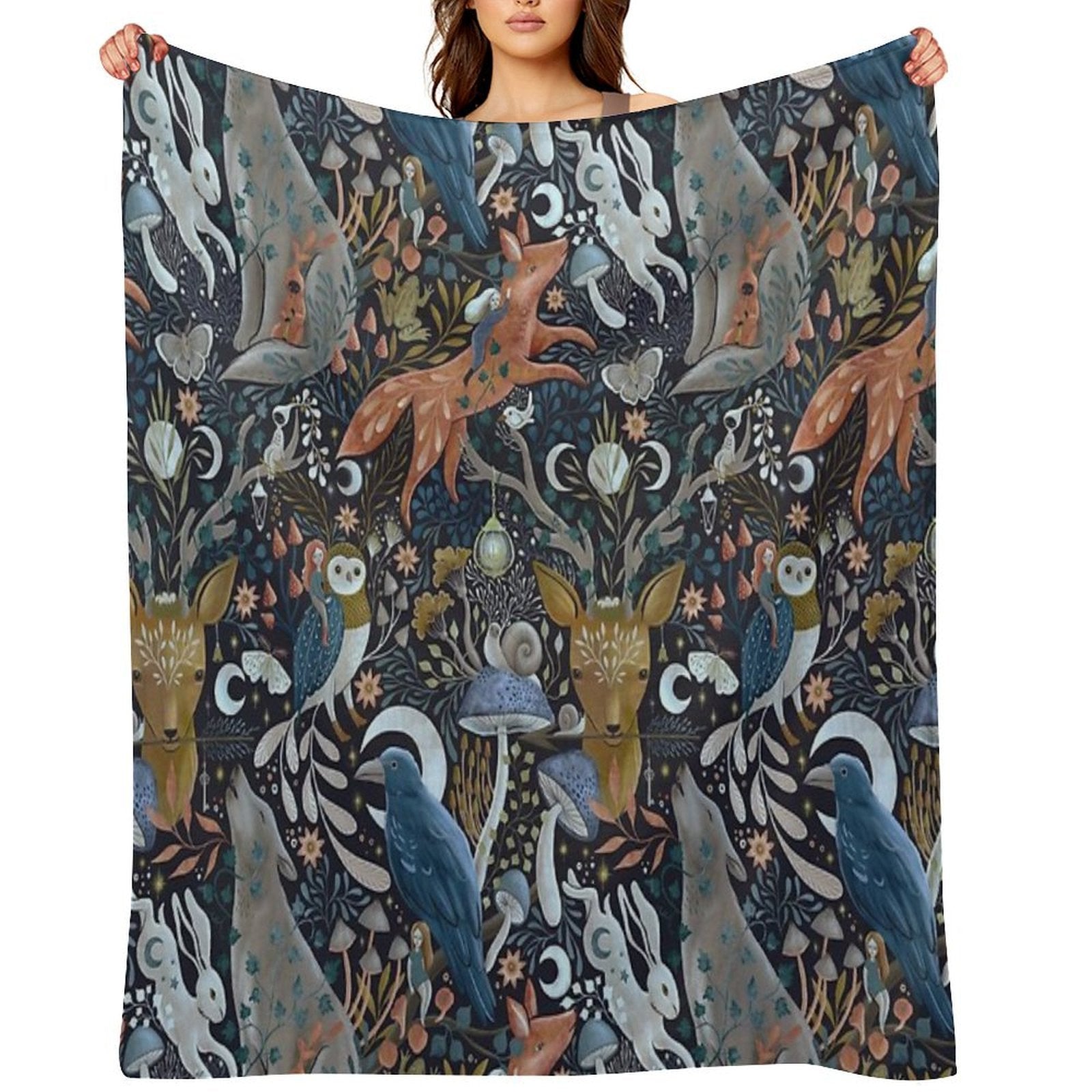 Whimsical Gothic Pattern Comfort Throw Blanket