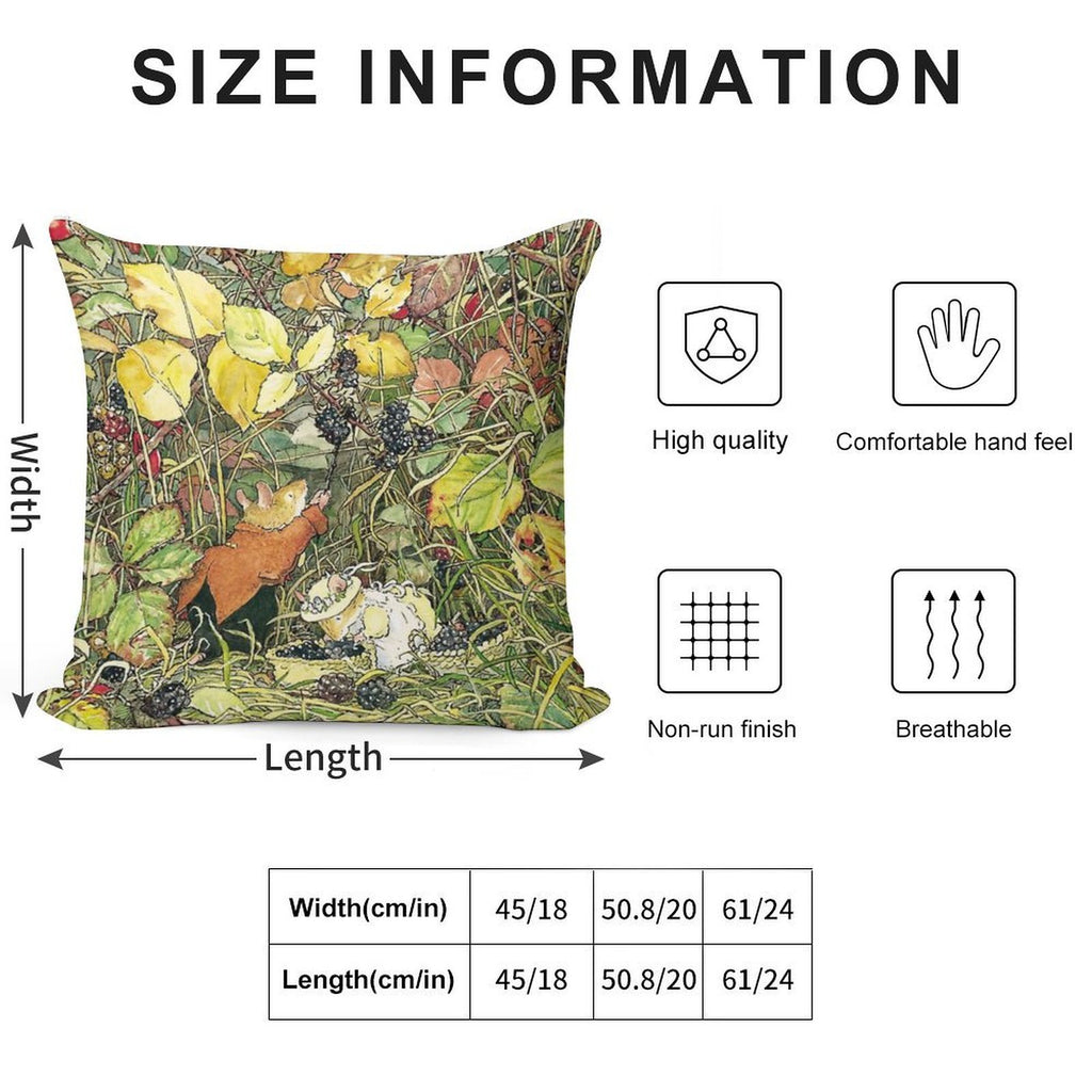 Blackberry Picking Soft Home Decor Throw Pillow