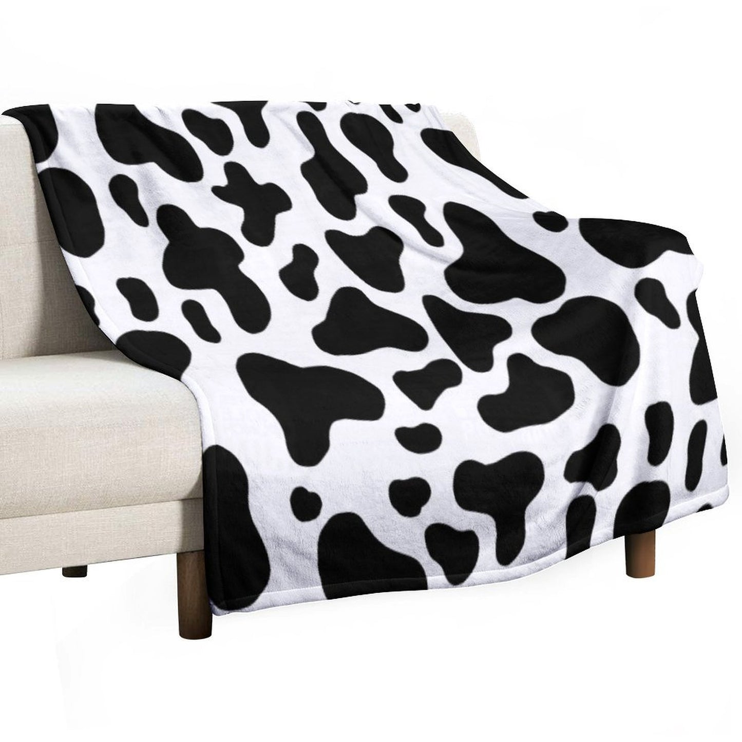 Cow Print Compact Throw Blanket