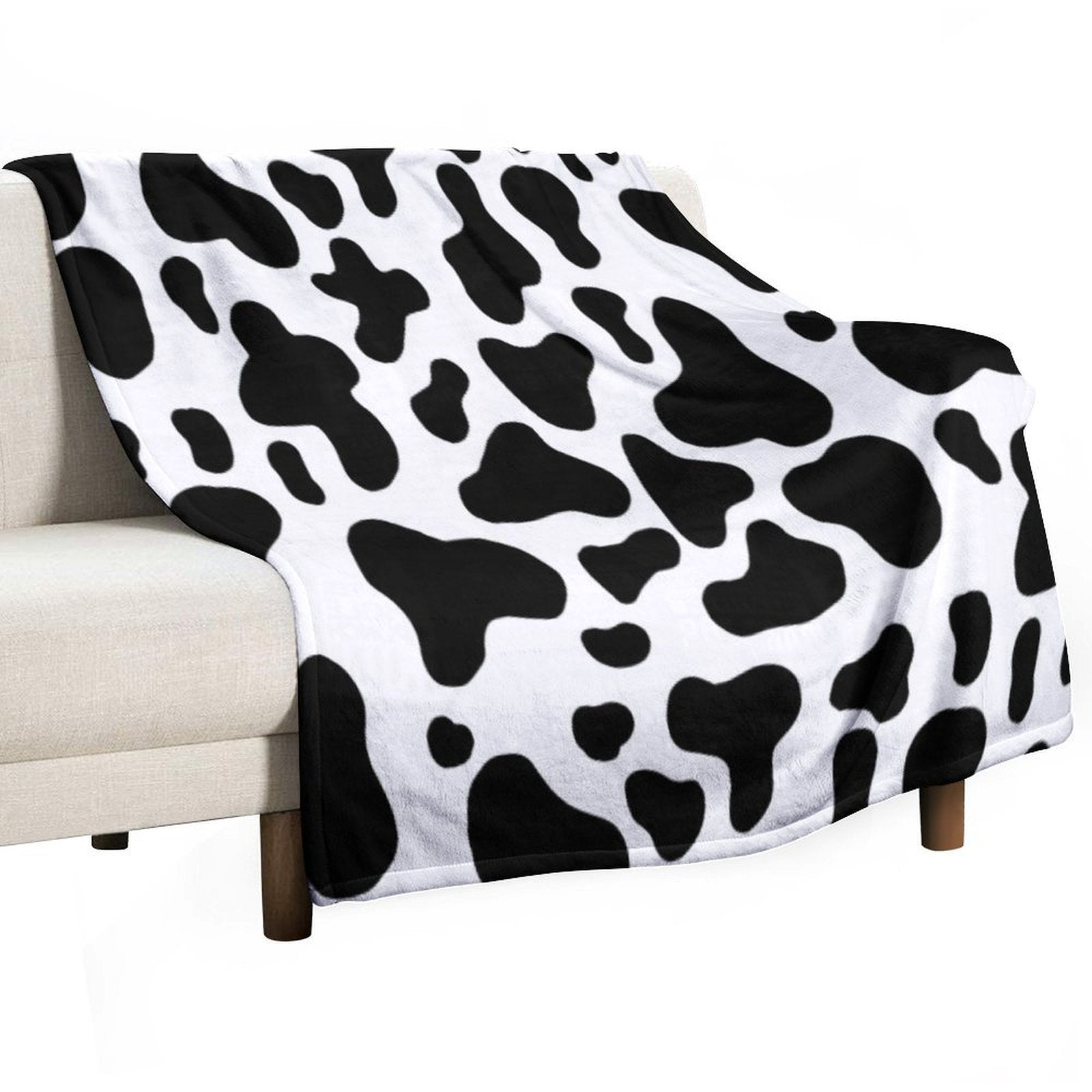 Cow Print Compact Throw Blanket